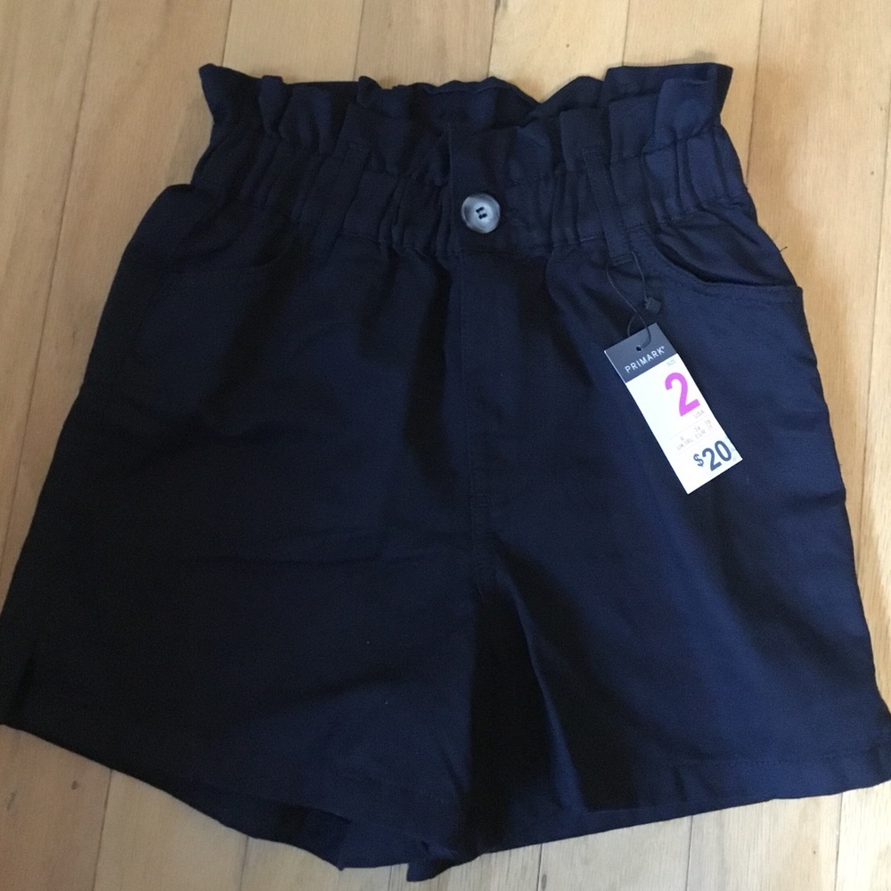 NWT Primark Womens Paperbag Black Shorts